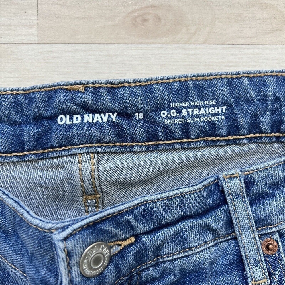 NEW Old Navy Women Higher High Rise Waisted Destroyed Jeans Size 18 - Picture 5 of 10